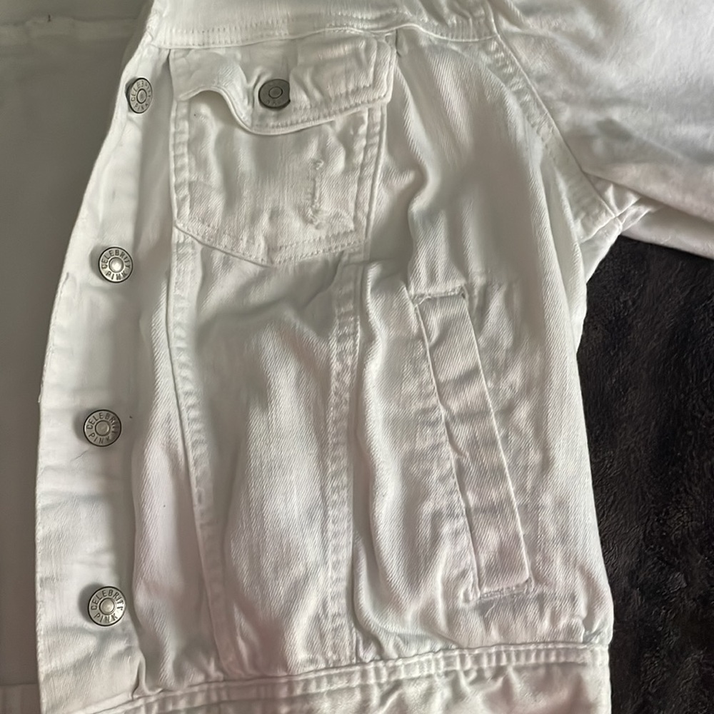 A white denim jean jacket
